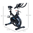 Black Indoor Cycling Exercise Bike with iPad Holder and LCD Monitor