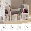 White Cushioned Reading Seat Bookcase Shelf