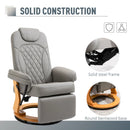 Grey PU Recliner Chair with Footrest and Headrest