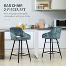 Blue Velvet Counter Height Bar Stools Set of 2