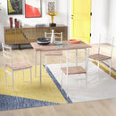 5-Piece Compact Brown and White Dining Set