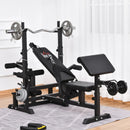 Black Multi-Function Weight Bench with Resistance Bands