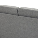 Grey Modern 2 Seater Loveseat Sofa with Wood Legs and Armrests
