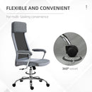 Grey Ergonomic High Back Office Chair with Adjustable Height and Swivel Wheels