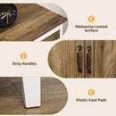 Rustic White Farmhouse Storage Cabinet with Double Doors and Shelves