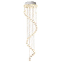 Chrome Finish Crystal Chandelier Pendant Light - Glass Droplets - 30x120cm