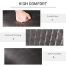 Grey PU Leather Dining Chairs Set of 2 with Metal Legs