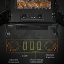 Black Electric Fireplace Stove Heater with LED Flame Effect, Double Door, Portable & Safe