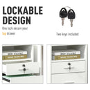 White 2-Drawer Lockable Filing Cabinet on Wheels