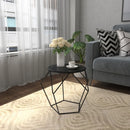 Black Round Steel Frame Coffee Table - Nordic Minimalist Style