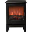 Black Electric Fireplace Heater with Adjustable Flame