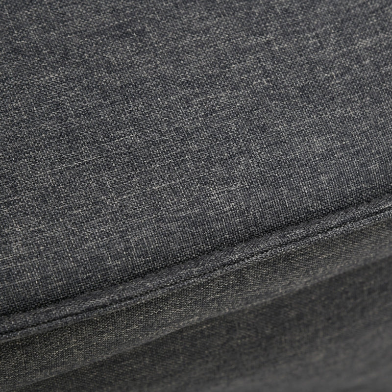 Charcoal Grey Fabric Sleeper Chair with Adjustable Backrest and Side Pockets