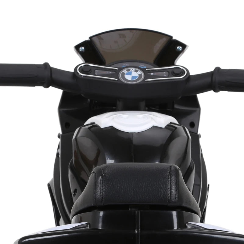 Black Electric Kids Ride-On Motorbike with Headlights and Music, 6V