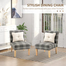 Grey Patterned Upholstered Dining Chairs Set of 2 with Throw Pillows