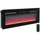 Black 127cm Electric Fireplace, 2000W Wall Mounted Fire with Remote Control