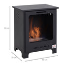 Black Freestanding Bioethanol Fireplace - 0.9L Tank, 3 Hours Burn Time