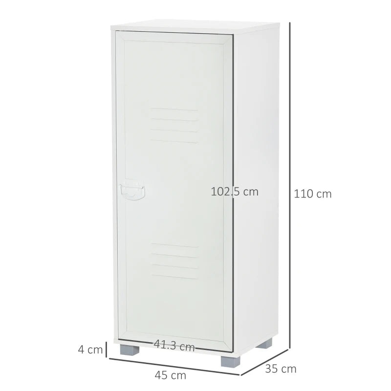 White 3-Tier Metal Louvred Door File Cabinet