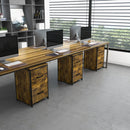 Rustic Brown 2-Drawer Industrial File Cabinet for A4 Size