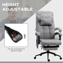 Grey Fabric Vibration Massage Office Chair with Heat & Footrest
