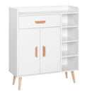 White Storage Side Cabinet with Drawer for Home
