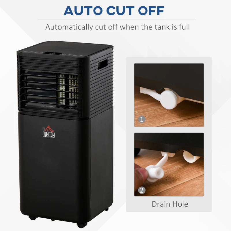 Portable 8000 BTU Air Conditioner Unit - Cooling, Dehumidifying, Ventilating - Black