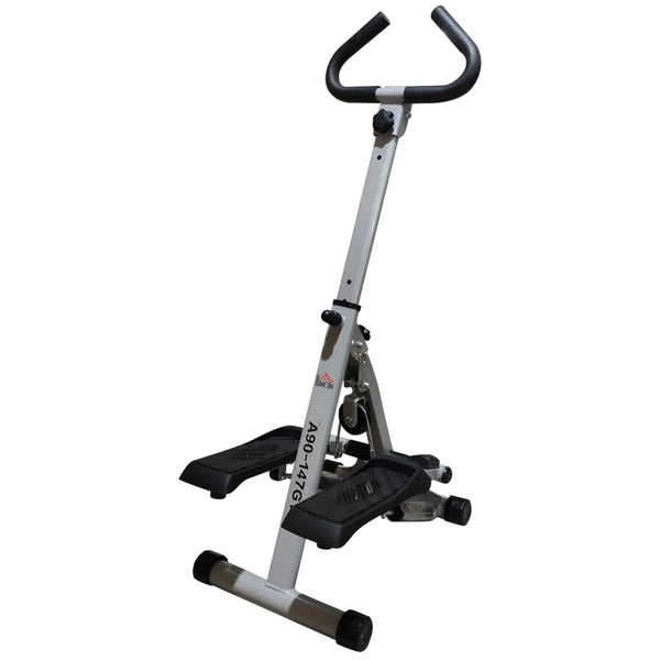 Grey Stepper with Handle for Home Aerobic Fitness