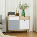 Multicoloured Kitchen Sideboard with Drawers and Cupboards, 100x40x79.5cm