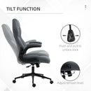 Dark Grey Home Office Desk Chair with Armrests, Swivel Seat & Tilt Function