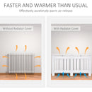 White Slatted Radiator Cover Cabinet with MDF Lined Grill (152 x 19 x 81 cm)