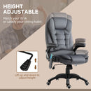 Grey Heated Massage Recliner Chair with 6 Massage Points