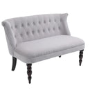 Grey Wood Frame Loveseat Sofa with Vintage Design