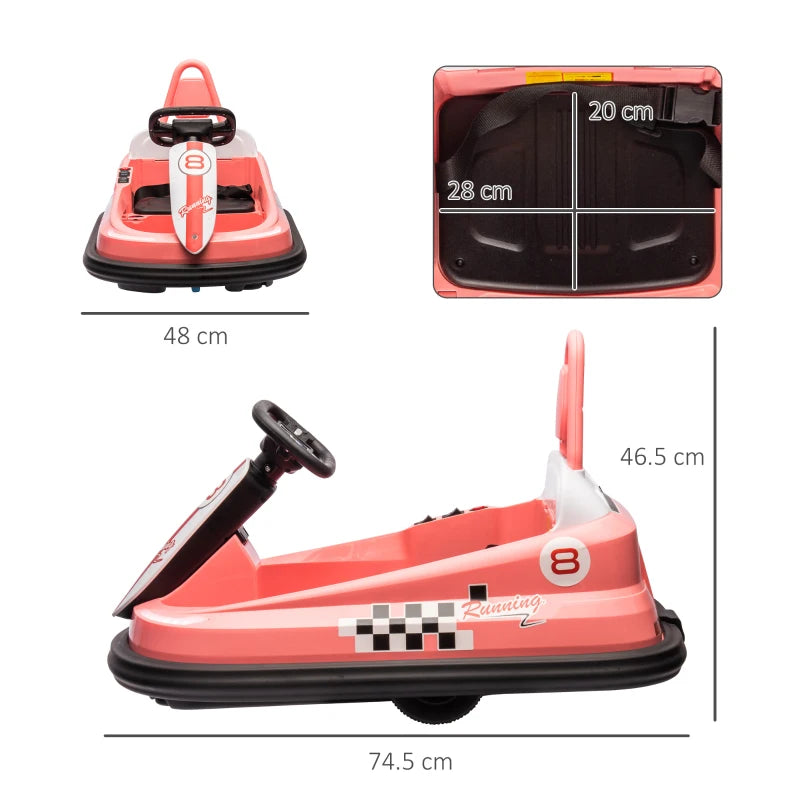 6V Pink Electric Kids Bumper Car with Music and Lights