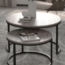 Wood Effect Black Nesting Coffee Tables Set