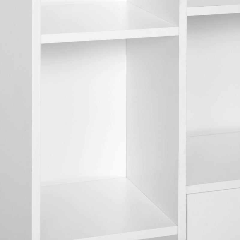 White Wooden Bookcase Storage Cabinet with Doors