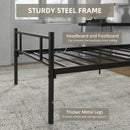 Black Metal Single Bed Frame with Storage Space