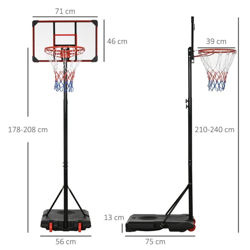 Adjustable Kids Basketball Hoop Set - Blue, Portable & Sturdy