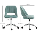 Green Velvet Swivel Office Chair for Home Study