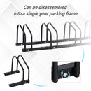 Black Bike Parking Rack - Wall or Floor Mount Bicycle Storage (4 Racks)