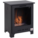 Black Freestanding Bioethanol Fireplace - 0.9L Tank, 3 Hours Burn Time