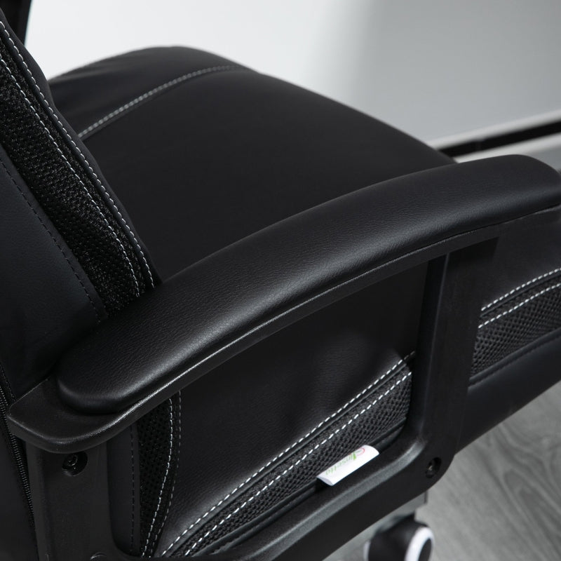 Black High-Back Massage Office Chair with Tilt & Remote Control