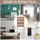 3-Drawer Wicker Basket Storage Shelf - Natural Wood Organizer