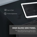 Black High Gloss Sideboard with Push-Open Design and 2 Drawers