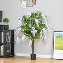 Realistic Purple Wisteria Flower Tree in Pot - Indoor/Outdoor Decor, 110cm