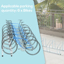 Silver Bike Storage Rack - Wall/Floor Mount, Locking, 6 Racks, 179L x 33W x 27H