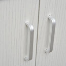 White Kitchen Microwave Cart with Cabinet and Locking Wheels