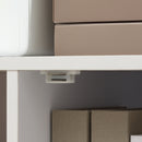 White Printer Stand with Shelves, Drawers & Compartment, Mobile Office Table