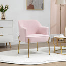 Modern Pink Fabric Accent Chair with Metal Legs