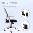 Black Mesh Office Chair with Flip-up Armrests and Lumbar Support