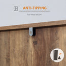 Industrial Distressed Brown Sideboard with Drawers and Adjustable Shelves