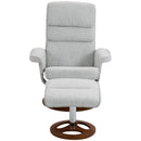 Grey Swivel Recliner Chair with Ottoman Set